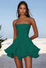 Load image into Gallery viewer, Sky Blue Chiffon Ruched Strapless Short Cocktail Dress with Ruffles