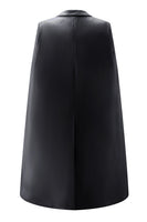 Load image into Gallery viewer, White Satin Peak Lapel Cape Short Work Blazer Dress