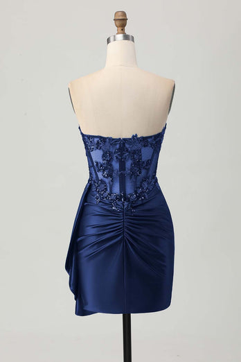 Sparkly Dark Green Sweetheart Short Corset Homecoming Dress