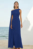 Load image into Gallery viewer, White Chiffon Sheath Asymmetrical Rehearsal Dinner Dress