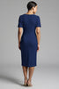 Load image into Gallery viewer, Tahiti Bodycon V-Neck Midi Satin Work Dress with Sleeves
