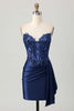 Load image into Gallery viewer, Sparkly Dark Green Sweetheart Short Corset Homecoming Dress