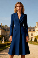 Load image into Gallery viewer, Khaki A Line Peak Lapel Midi Blazer Dress with Button