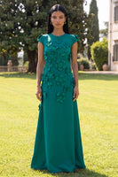 Load image into Gallery viewer, Butter Yellow Round Neck A Line Floral Long Formal Dress with Sleeves