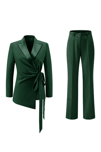 2 Piece Lilac Peak Lapel Long Sleeves Women Prom Suits with Sash