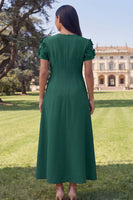 Load image into Gallery viewer, Butter Yellow Round Neck A Line Floral Maxi Formal Dress with Sleeves
