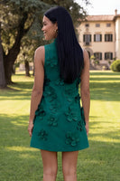 Load image into Gallery viewer, Lilac High Neck A Line Short Floral Homecoming Dress