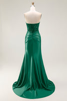 Load image into Gallery viewer, Sparkly Red Satin Mermaid Sweetheart Long Prom Dress with Sequins