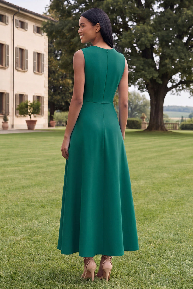 Load image into Gallery viewer, Hot Pink Round Neck A Line Floral Maxi Formal Dress
