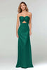 Load image into Gallery viewer, Light Blue Sheath Satin Sweetheart Cut Out Long Formal Dress