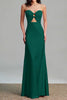 Load image into Gallery viewer, Pink Satin Sheath Ruched Strapless Long Formal Dress with Keyhole