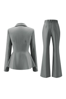 2 Piece Grey Green One Button Notched Lapel Women Prom Suits