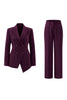 Load image into Gallery viewer, 2 Piece Fuchsia Peak Lapel Double Breasted Women Prom Suits
