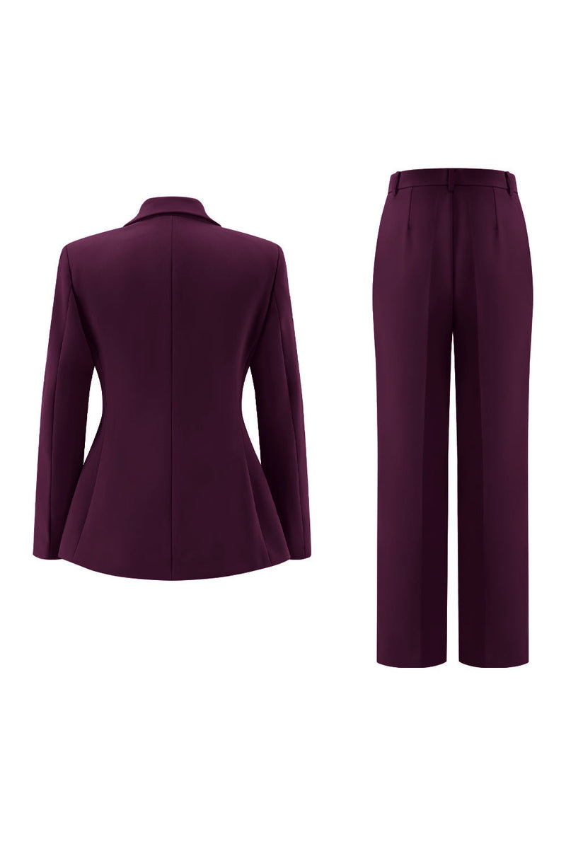 Load image into Gallery viewer, 2 Piece Fuchsia Peak Lapel Double Breasted Women Prom Suits
