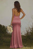 Load image into Gallery viewer, Dusty Rose Satin Halter Sheath Long Bridesmaid Dress