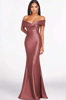 Load image into Gallery viewer, Dark Green Elegant Off the Shoulder Mermaid Long Formal Dress