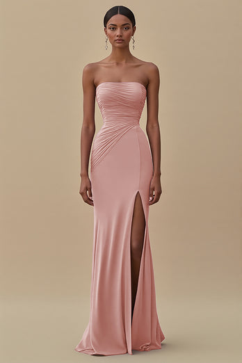 Elegant Black Sheath Chiffon Long Formal Dress with Slit