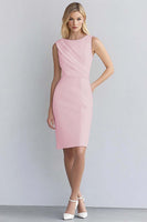 Load image into Gallery viewer, Bodycon Royal Blue Sleeveless Ruched Short Work Dress