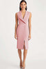 Load image into Gallery viewer, Dusty Rose Shawl Lapel Satin Bodycon Midi Work Blazer Dress