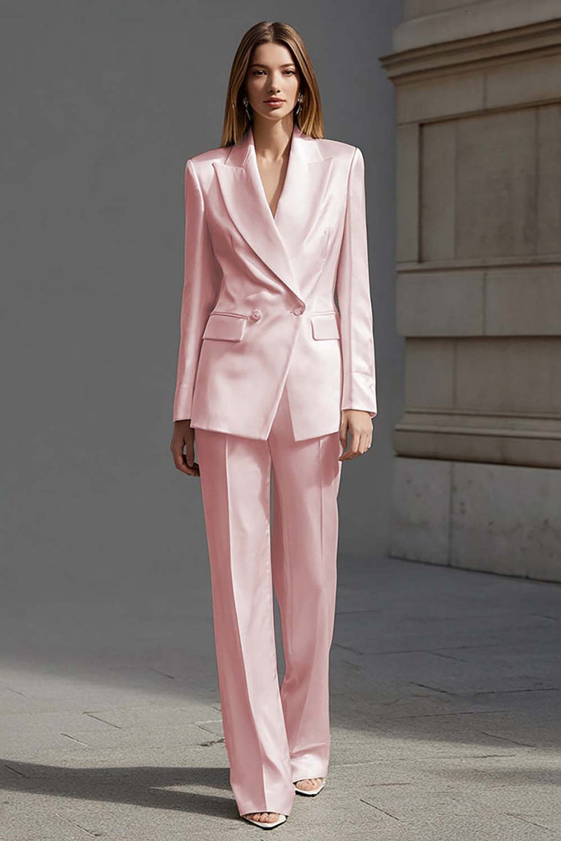 Load image into Gallery viewer, 2 Piece Ivory Double Breasted Peak Lapel Business Suits
