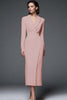 Load image into Gallery viewer, Simple Dusty Rose Pencil Shawl Lapel Long Blazer Dress with Sleeves
