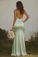 Load image into Gallery viewer, Light Yellow Halter Satin Sheath Long Formal Dress