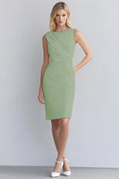 Load image into Gallery viewer, Bodycon Royal Blue Sleeveless Ruched Short Work Dress