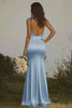 Load image into Gallery viewer, Dusty Rose Satin Halter Sheath Long Bridesmaid Dress