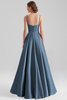 Load image into Gallery viewer, Black A Line Satin Spaghetti Straps Long Formal Dress