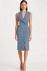 Load image into Gallery viewer, Dusty Rose Shawl Lapel Satin Bodycon Midi Work Blazer Dress