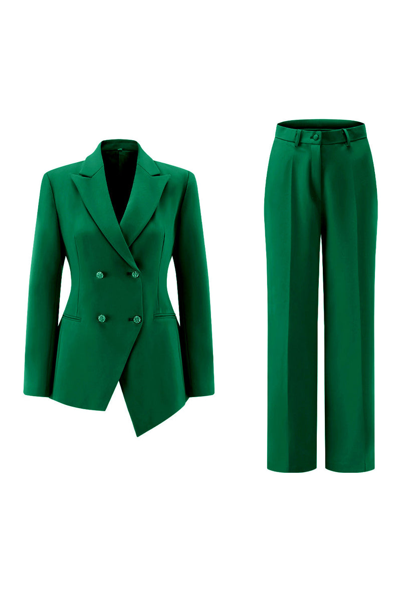Load image into Gallery viewer, 2 Piece Fuchsia Peak Lapel Double Breasted Women Prom Suits