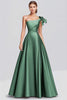 Load image into Gallery viewer, Ball Gown Dusty Sage One Shoulder Satin Long Formal Dress