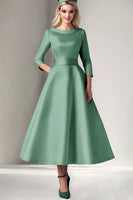 Load image into Gallery viewer, Martini Satin Tea Length A Line Mother of the Bride Dress
