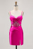 Load image into Gallery viewer, Royal Blue Satin Corset Ruched Tight Short Homecoming Dress with Slit