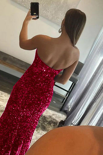 Mermaid Sparkly Black Sequin Long Prom Dress