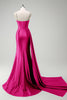 Load image into Gallery viewer, Sparkly Dark Green Sequined Corset Long Satin Prom Dress