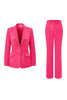 Load image into Gallery viewer, 2 Piece Dark Fuchsia Satin Notched Lapel Women Prom Suits