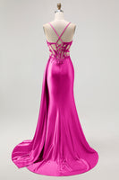Load image into Gallery viewer, Sparkly Champagne Mermaid Spaghetti Straps Ruched Long Prom Dress with Beading