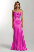 Load image into Gallery viewer, Sky Blue Mermaid Sweetheart Satin Cut Out Long Formal Dress