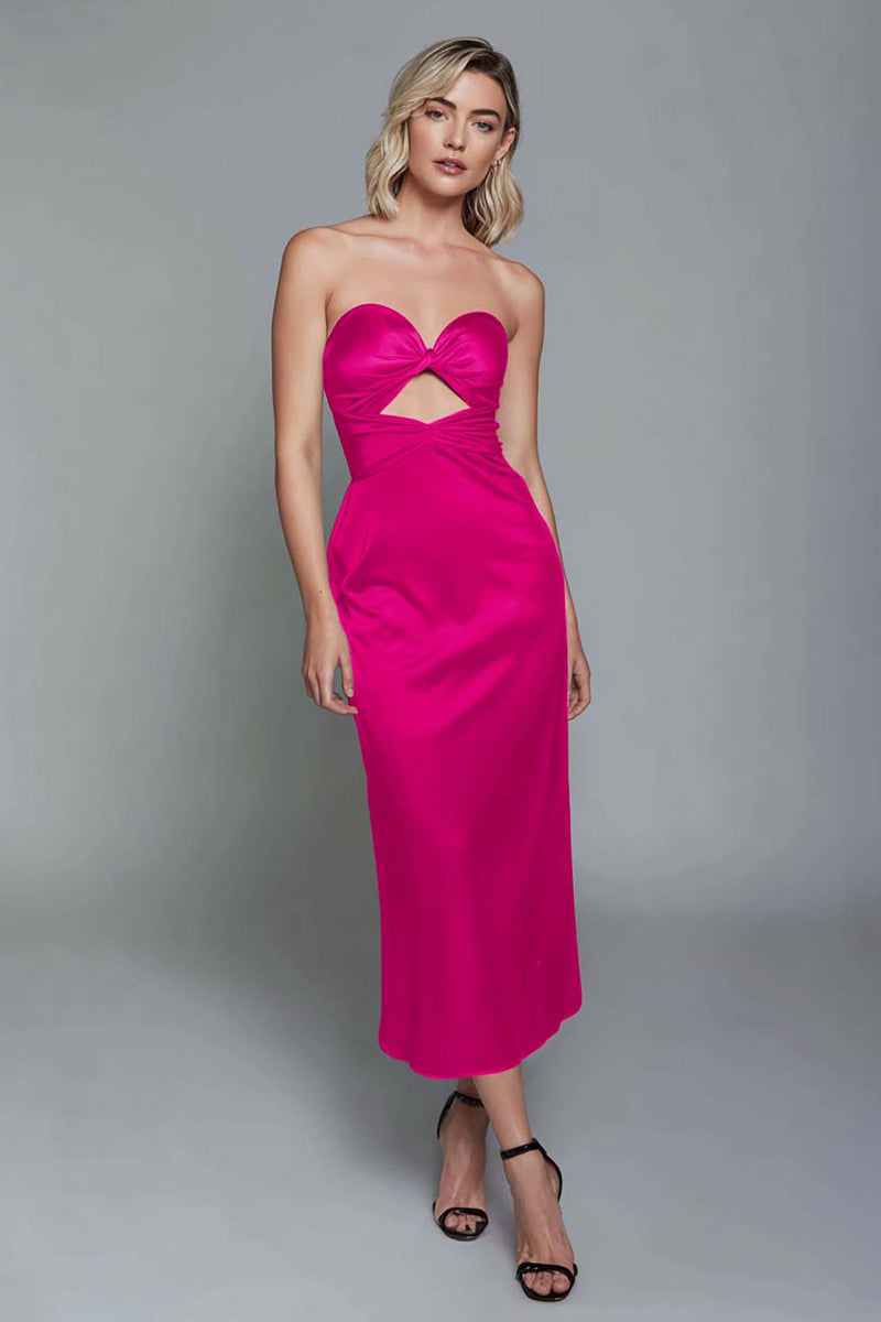 Load image into Gallery viewer, Dusty Blue Sheath Cut Out Satin Sweetheart Long Formal Dress