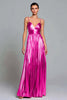 Load image into Gallery viewer, Sparkly Tahitiv Metallic Pleated A-Line Spaghetti Straps Long Formal Dress