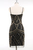 Load image into Gallery viewer, Black Golden Bodycon Spaghetti Straps Sequins 1920s Dress