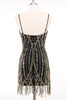 Load image into Gallery viewer, Sparkly Black Golden Spaghetti Straps 1920s Dress with Fringes