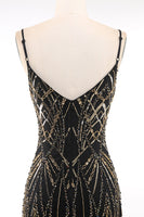 Load image into Gallery viewer, Sparkly Black Golden Bodycon Sequins Short 1920s Dress