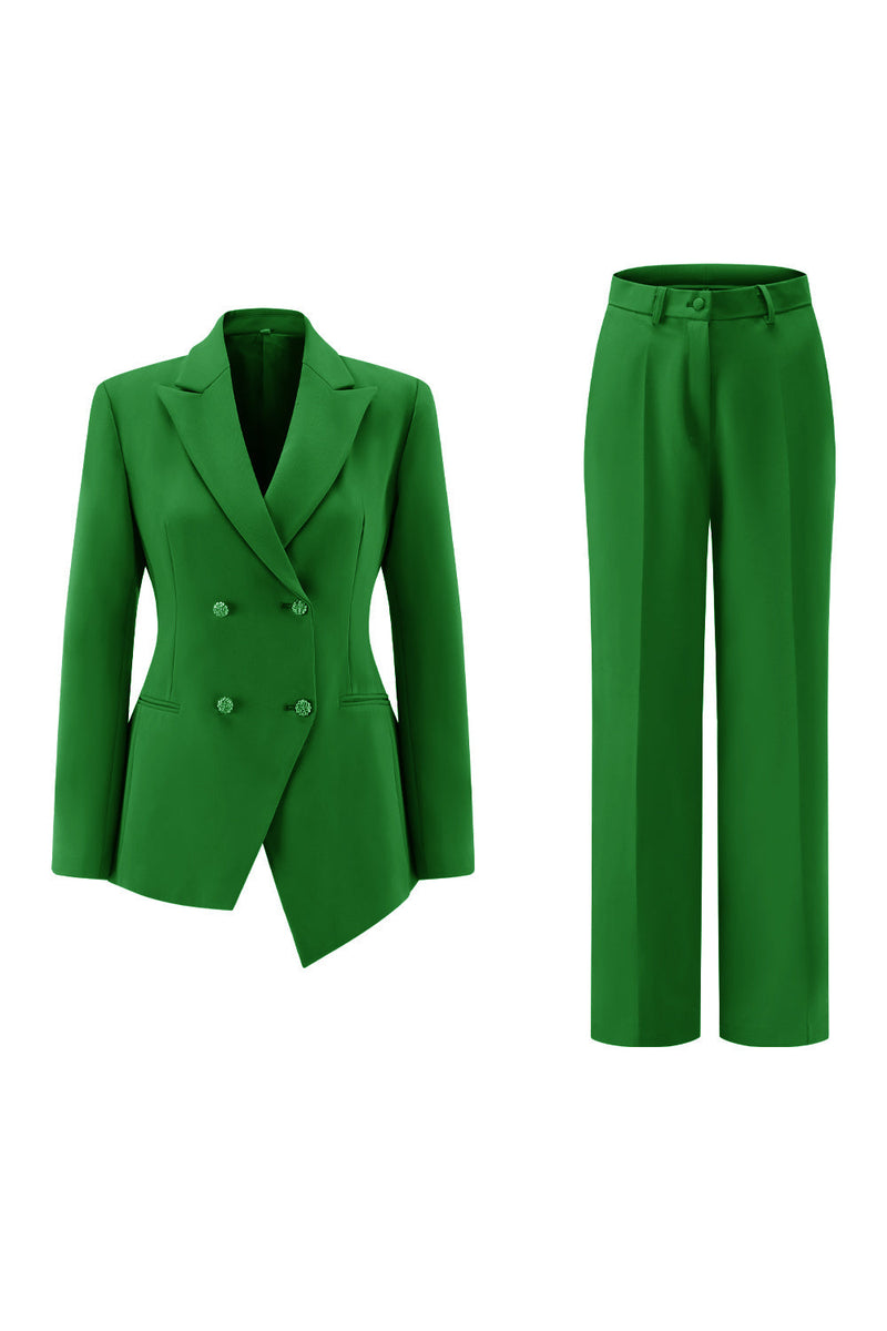 Load image into Gallery viewer, 2 Piece Fuchsia Peak Lapel Double Breasted Women Prom Suits