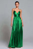 Load image into Gallery viewer, Sparkly Tahitiv Metallic Pleated A-Line Spaghetti Straps Long Formal Dress