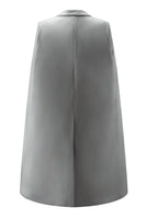 Load image into Gallery viewer, White Satin Bodycon Peak Lapel Short Work Blazer Dress with Cape