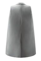 Load image into Gallery viewer, White Satin Peak Lapel Cape Short Work Blazer Dress