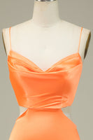 Load image into Gallery viewer, Bodycon Orange Spaghetti Straps Homecoming Dress