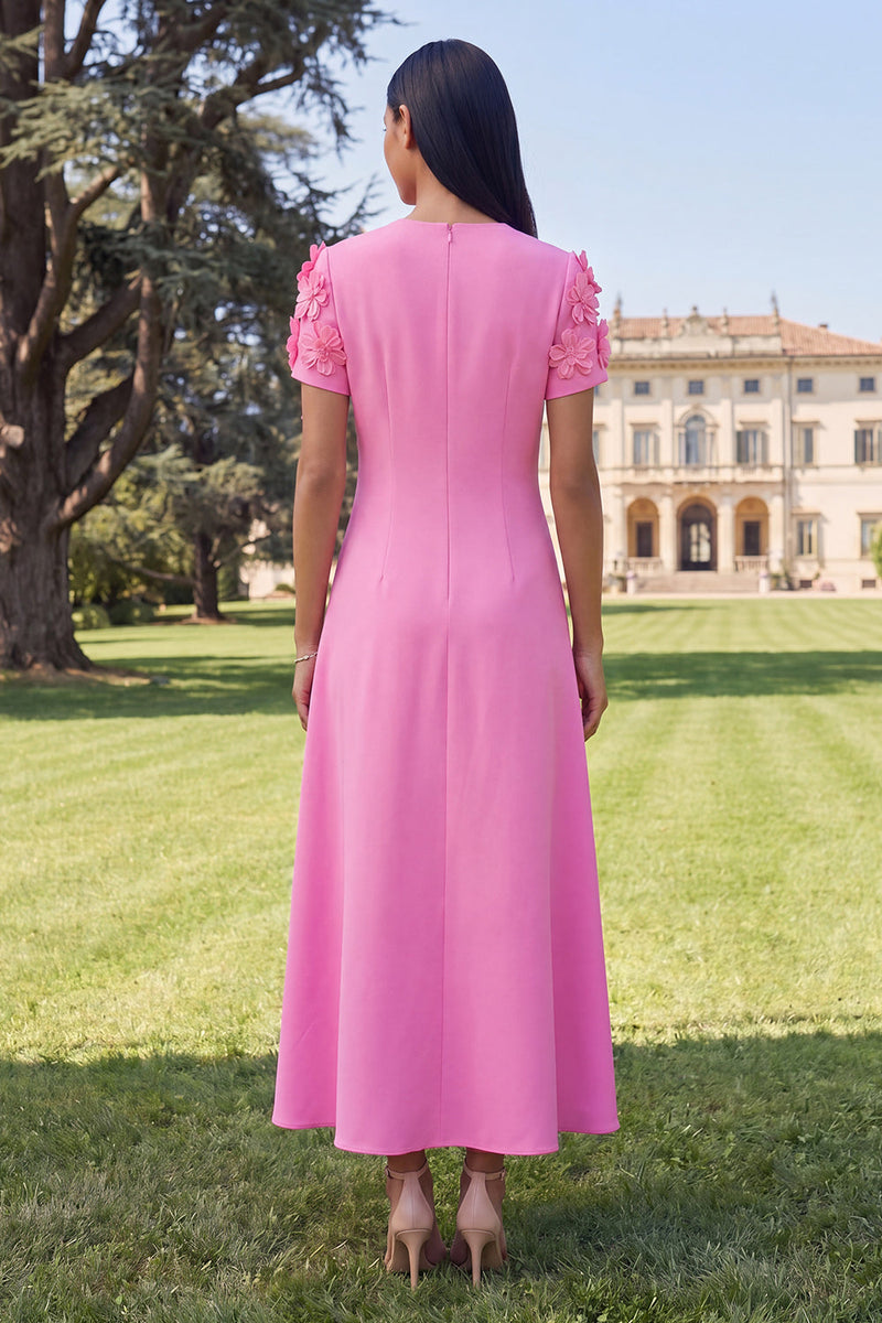 Load image into Gallery viewer, Butter Yellow Round Neck A Line Floral Maxi Formal Dress with Sleeves